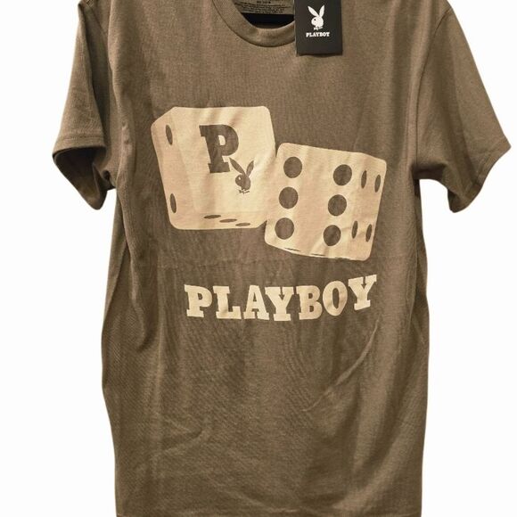 PLAYBOY Double Or Nothing Graphic S/S Crewneck T-Shirt - Picture 2 of 4